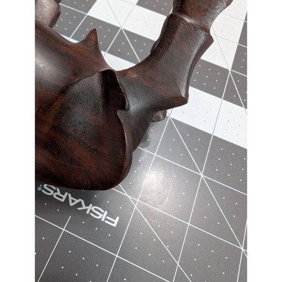 Carved Ironwood Buffalo Bison statue solid anatomically correct vintage 8x6 - Picture 6 of 11